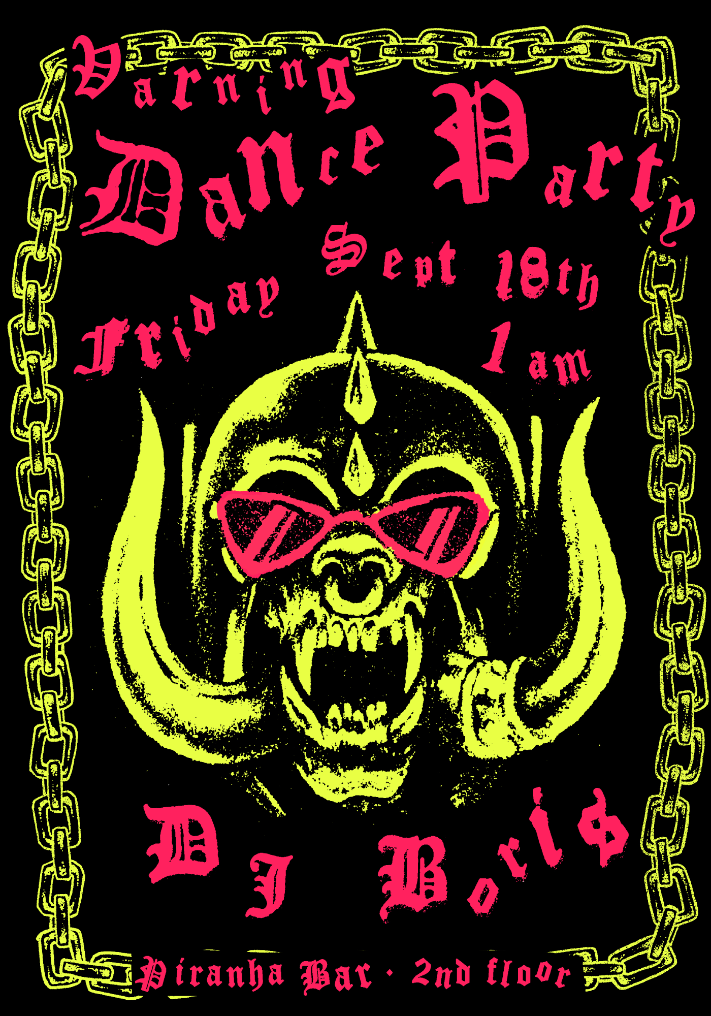 Friday festival dance party flyer featuring DJ Boris